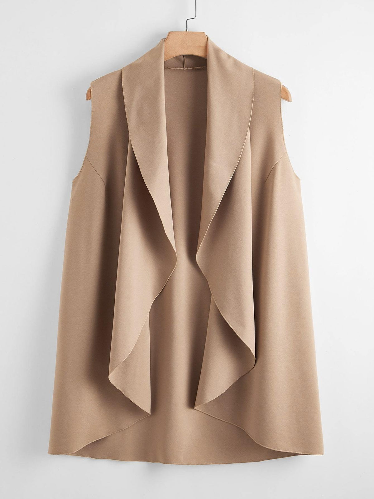 Plus Waterfall Collar Vest Coat