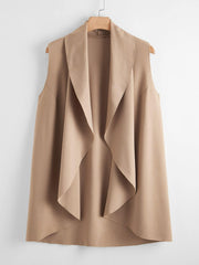 Plus Waterfall Collar Vest Coat