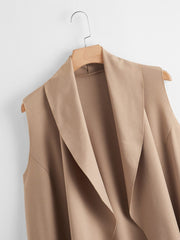 Plus Waterfall Collar Vest Coat