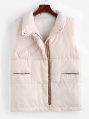 Pockets Zip Up Padded Vest