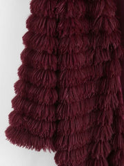 Shaggy Faux Fur Open Front Coat