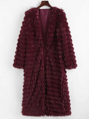 Shaggy Faux Fur Open Front Coat