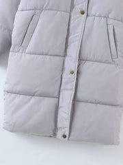 Single Breasted Hooded Puffer Coat