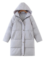 Single Breasted Hooded Puffer Coat