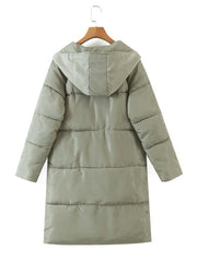 Single Breasted Hooded Puffer Coat