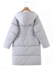 Single Breasted Hooded Puffer Coat