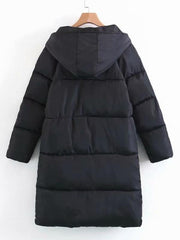 Single Breasted Hooded Puffer Coat