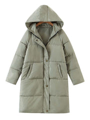 Single Breasted Hooded Puffer Coat