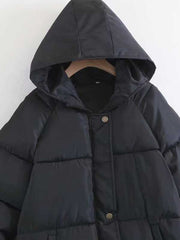Single Breasted Hooded Puffer Coat