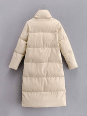 Snap Button Front Puffer Coat