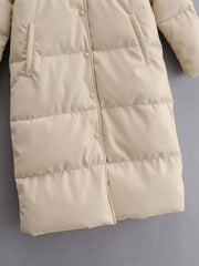 Snap Button Front Puffer Coat