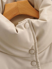 Snap Button Front Puffer Coat