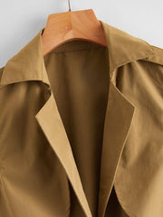 Solid Open Front Vest With Belt