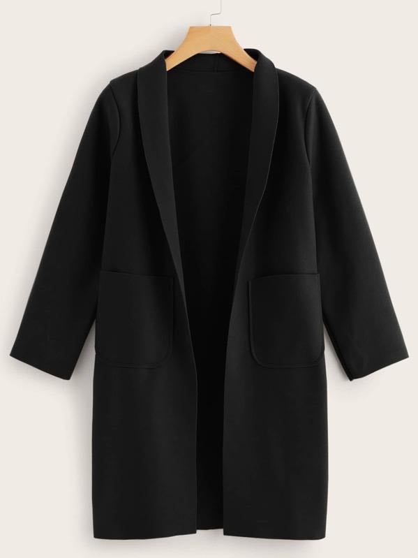Solid Shawl Collar Dual Pocket Coat