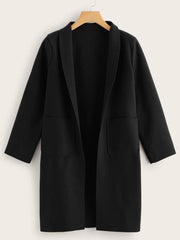 Solid Shawl Collar Dual Pocket Coat