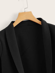 Solid Shawl Collar Dual Pocket Coat