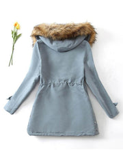 Teddy Lined Drawstring Parka Coat