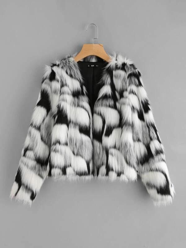 Two Tone Open Front Coat