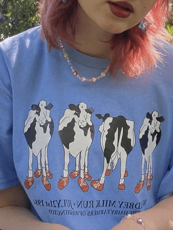 Vintage Cow Print Tee