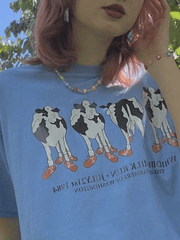 Vintage Cow Print Tee