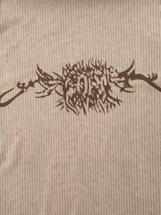 Vintage Print Mesh Long Sleeve Tee