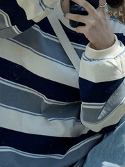 Vintage Striped Pullover Sweatshirt
