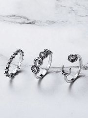 Vintage Sun Moon Star Ring Set