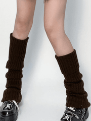 Warm Solid Color Ribbed Knit Leg Warmer