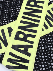 Warning Mesh Crop Top