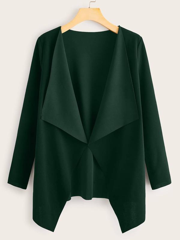 Waterfall Collar Open Front Coat