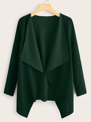 Waterfall Collar Open Front Coat