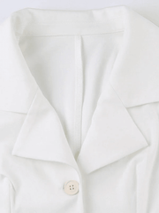 White Sleeveless Button Front Blouse