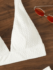 White Textured Push-Up Bikini Set