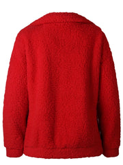 Women Solid Plush Coat