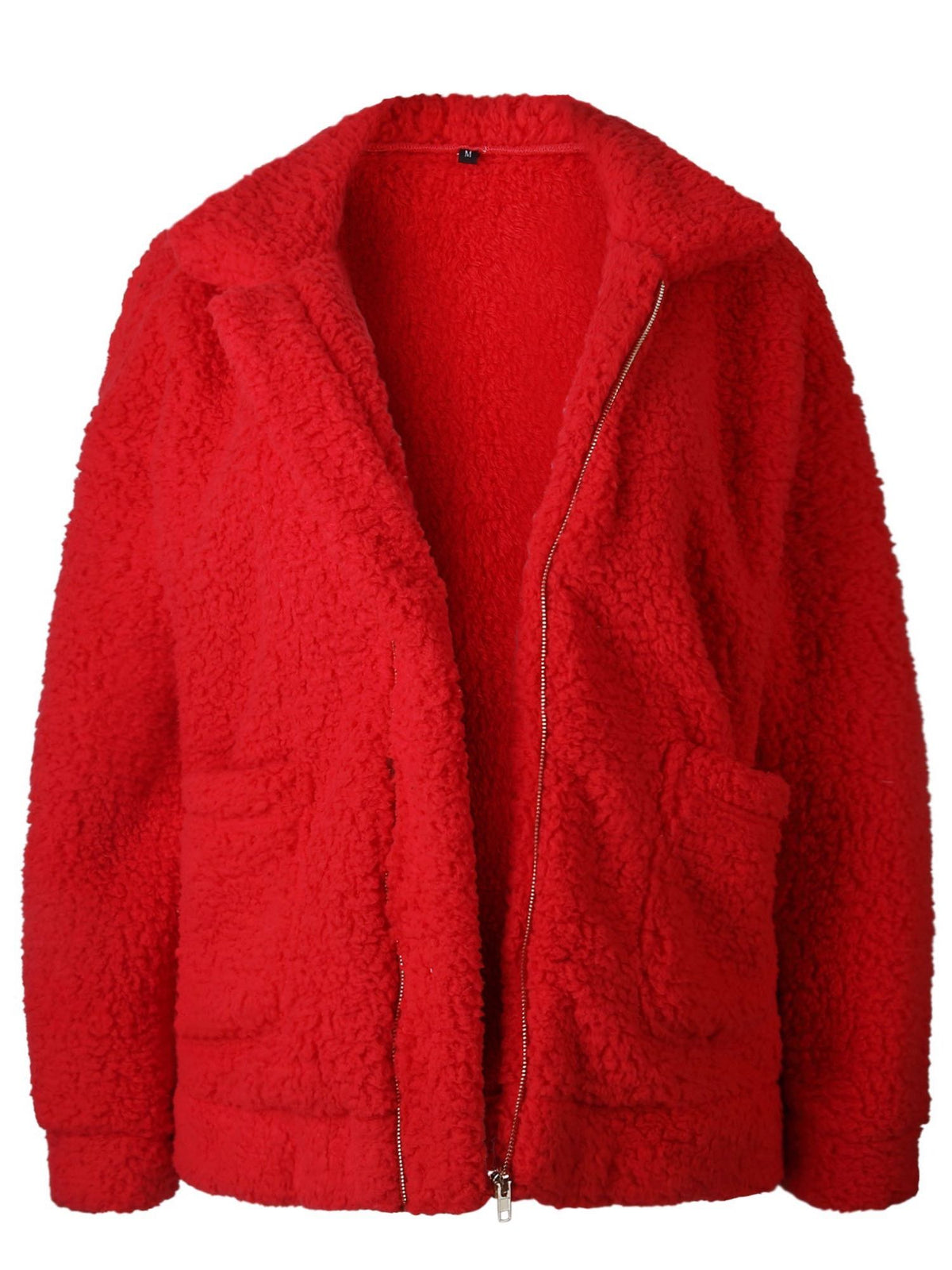 Women Solid Plush Coat