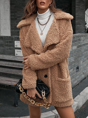 Women's Coats Bubble Fluff Loose Lapel Pocket Trench Coat