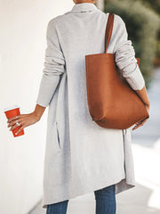 Women's Coats Casual Lapel Long Sleeve Mid-Length Cardigan Coat