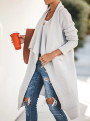 Women's Coats Casual Lapel Long Sleeve Mid-Length Cardigan Coat