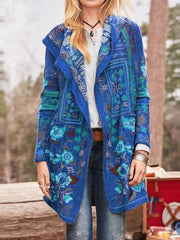 Women's Coats Casual Printed Slim Long Sleeve Coat