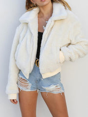 Women's Coats Comfortable Plush Zipper Warm Coat