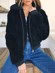 Women's Coats Comfortable Plush Zipper Warm Coat