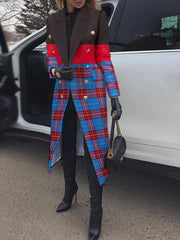 Women's Coats Fashion Lapel Printed Single-Breasted Long Coat