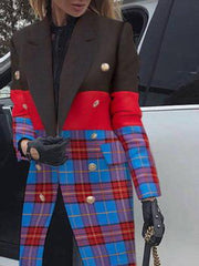 Women's Coats Fashion Lapel Printed Single-Breasted Long Coat