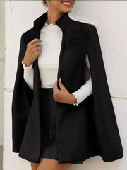 Women's Coats Fashion Sleeveless Shawl Woolen Coat