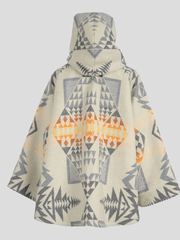 Women's Coats Hooded Long Sleeve Printed Woolen Coat