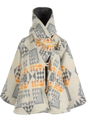 Women's Coats Hooded Long Sleeve Printed Woolen Coat
