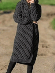 Women's Coats Knitted Sweater Hooded Cardigan Coats