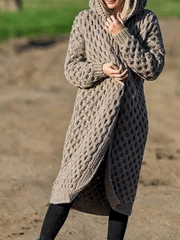 Women's Coats Knitted Sweater Hooded Cardigan Coats