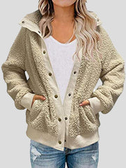 Women's Coats Long Sleeve Button Pocket Loose Coat