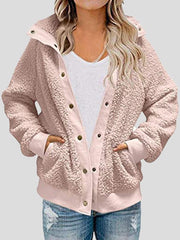 Women's Coats Long Sleeve Button Pocket Loose Coat